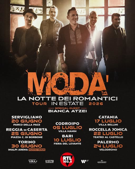 Locandina di Modà - La Notte dei Romantici Tour in Estate 2026