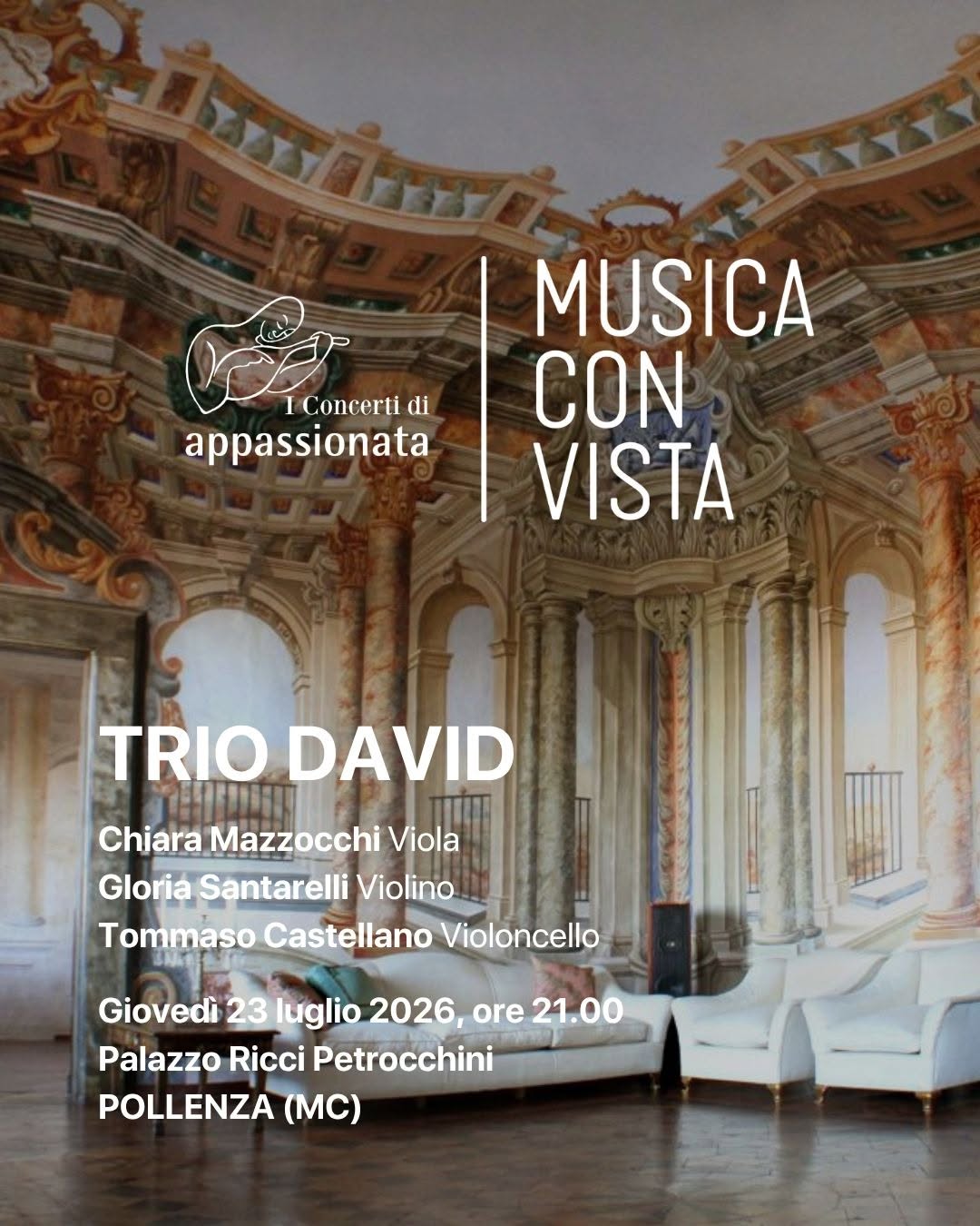 Locandina di I Concerti di appassionata MUSICA CON VISTA TRIO DAVID