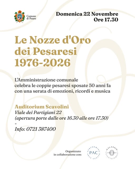 Plakat von Le Nozze d'Oro dei Pesaresi 1976-2026